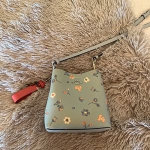 COACH mystical floral blue color mini town bucket bag